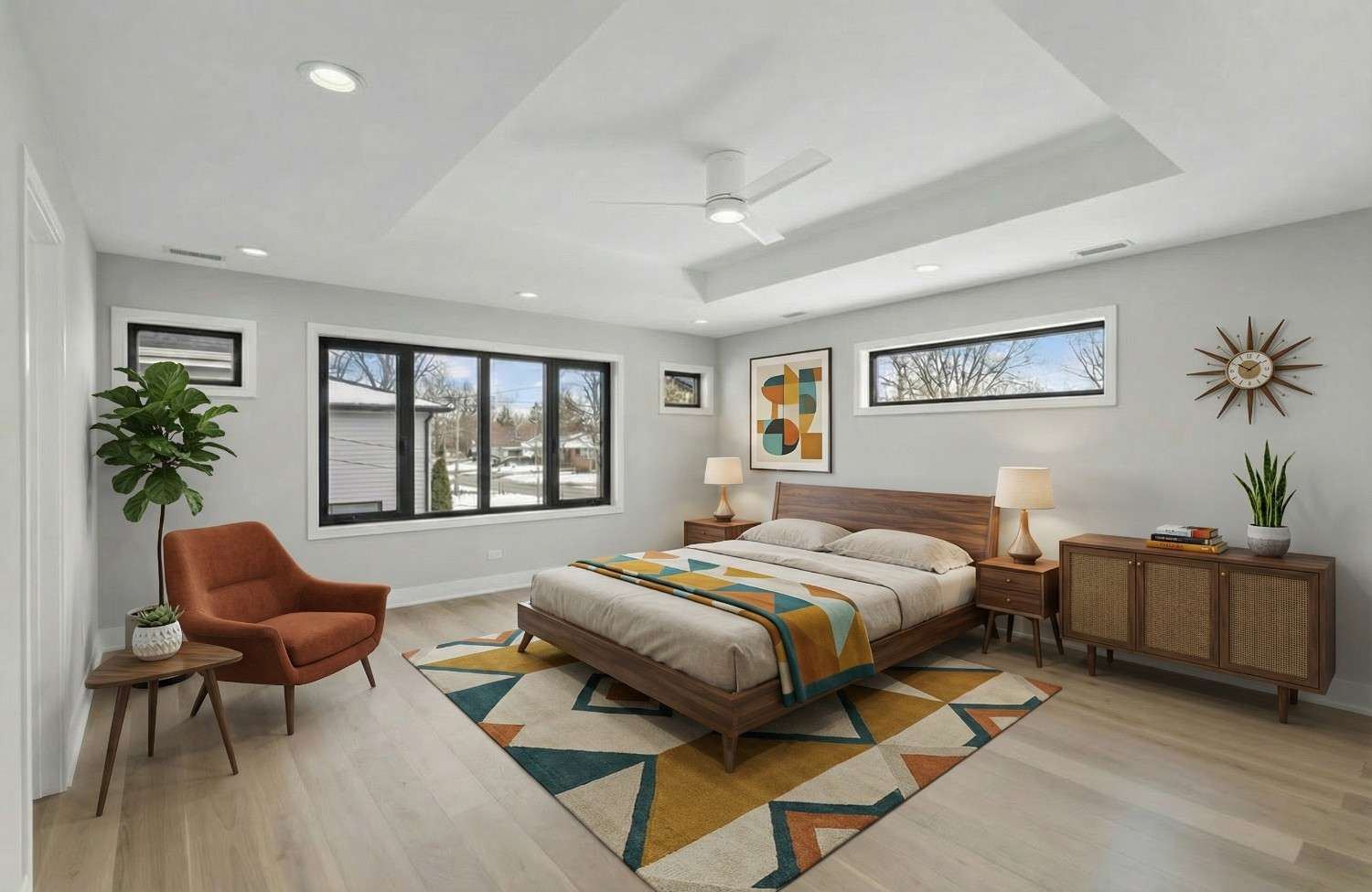 Mid-century virtual staging style